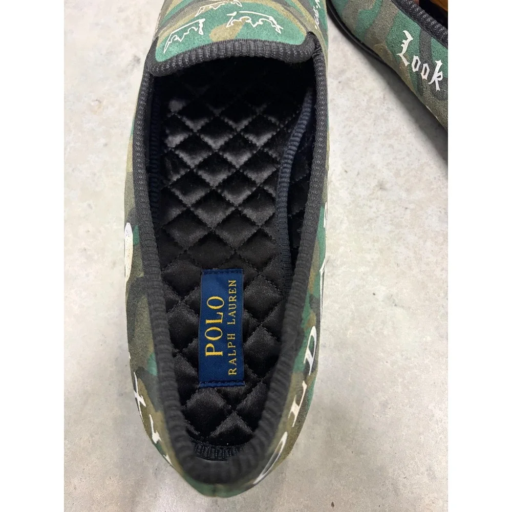 Polo Ralph Lauren slipper Mens 12 Camo Loafer Skull Forty Thieves Velvet Slipper